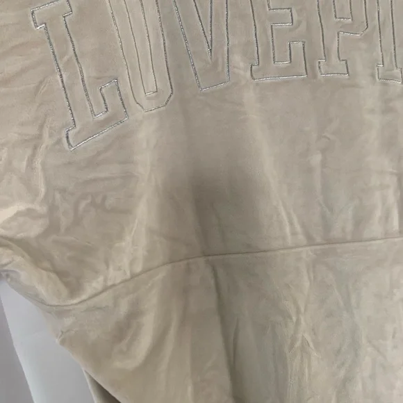 Victoria's Secret PINK Women’s LG Pullover Ivory Shirt SOFT Fleece Long Sleeves - Picture 16 of 16